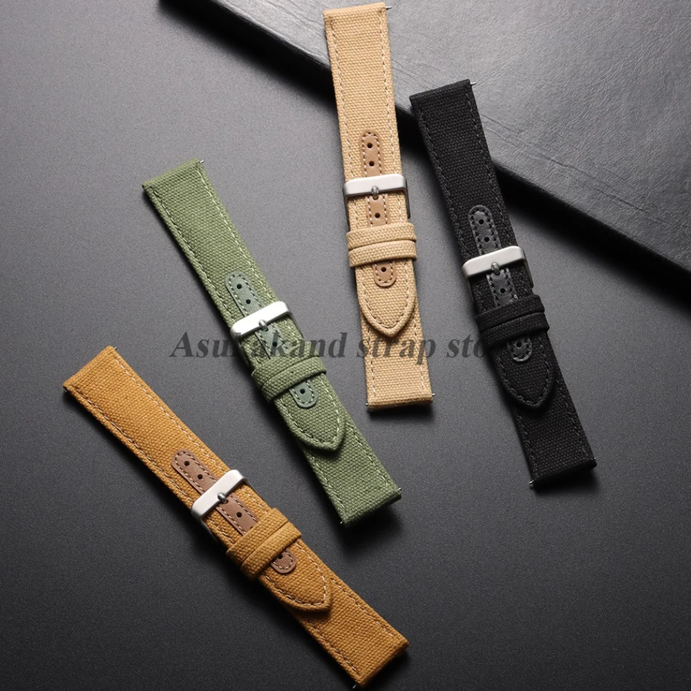 عالية الجودة النايلون الجلود حزام (استيك) ساعة قماش لينة حزام العسكرية الرياضة سوار ل Seiko الإفراج السريع العالمي 20mm معصمه