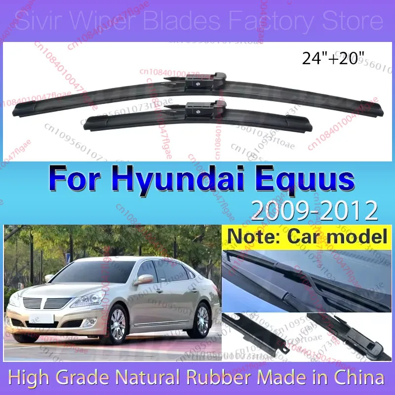 

Wiper LHD Front Wiper Blades For Hyundai Equus 2009 2010 2011 2012 Windshield Windscreen Clean Window Car Rain Brushes 24"+20"