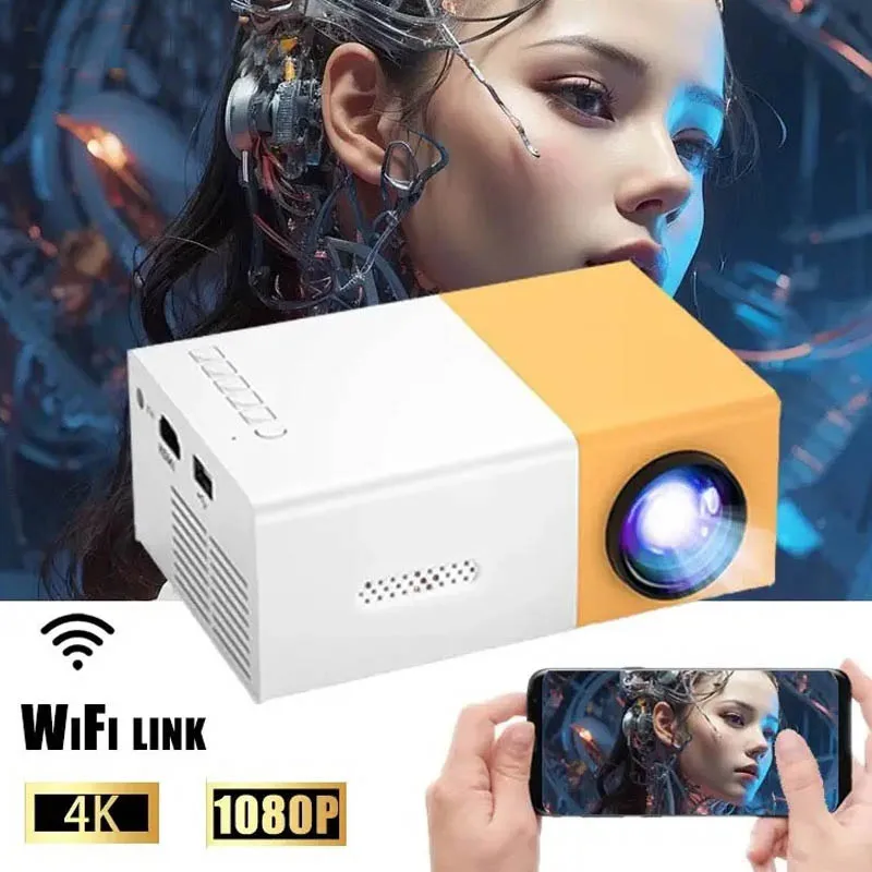 

HOT MINI Projector Portable Home Theater Smart TV Laser Beamer 3D Cinema LED Videoprojector for 4k 1080P Movie Via HD Port