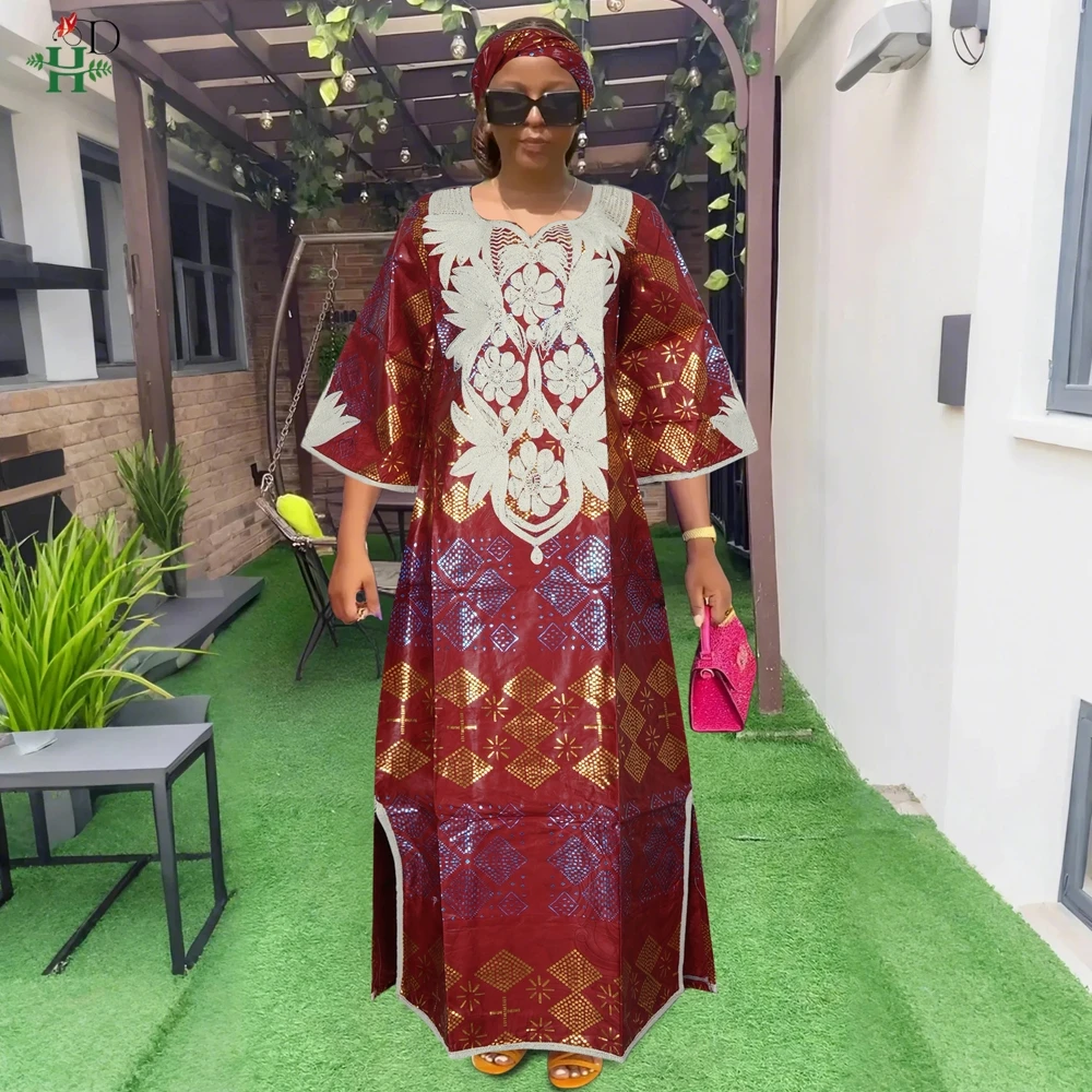 H&D African Clothing Dresses For Women Elegant Traditional Wedding Party Dashiki Long Dress Roupas Bazin Riche Robes