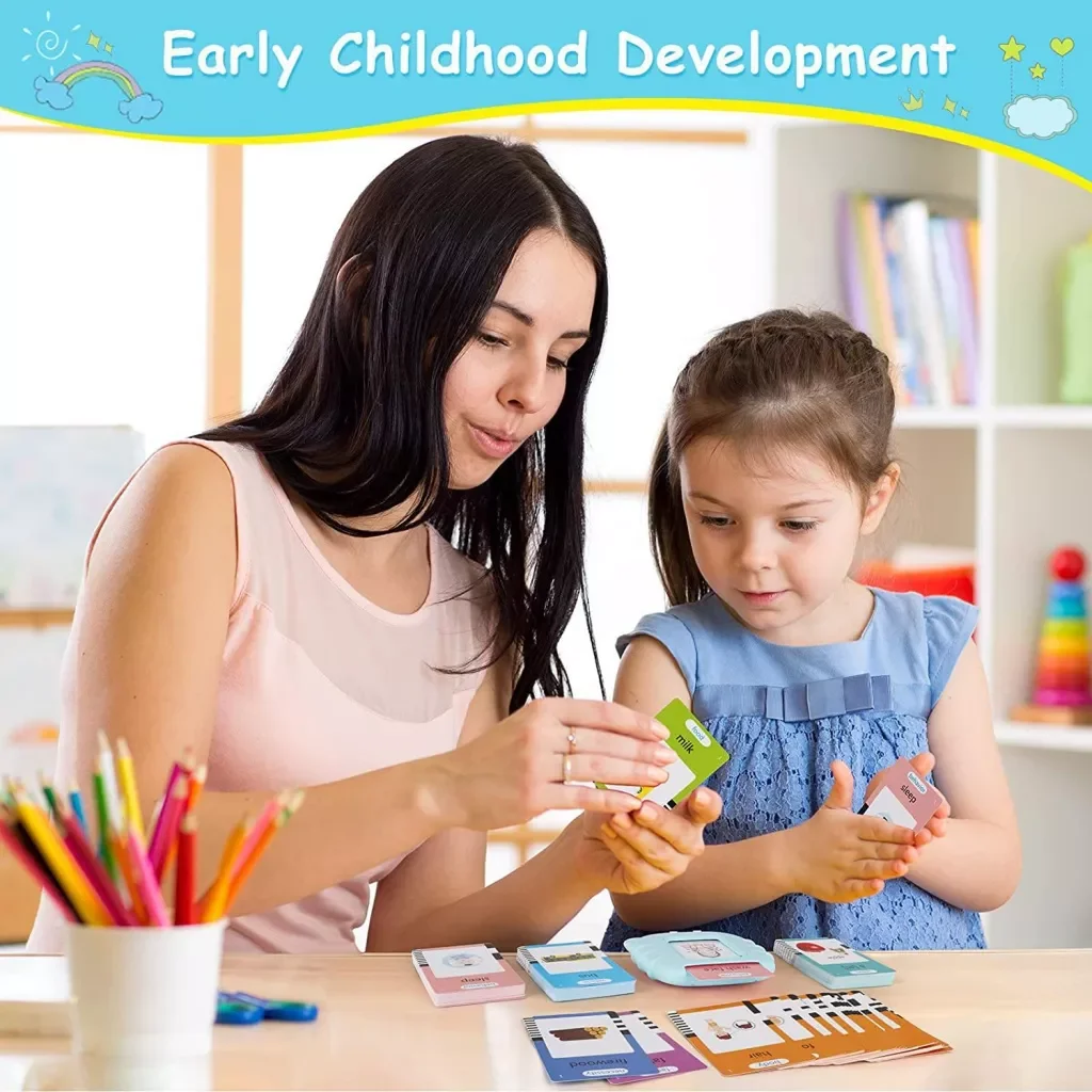 Montessori Toys Early Education for Kids Flash Cards Reading Machine with Spanish Language (510 words)