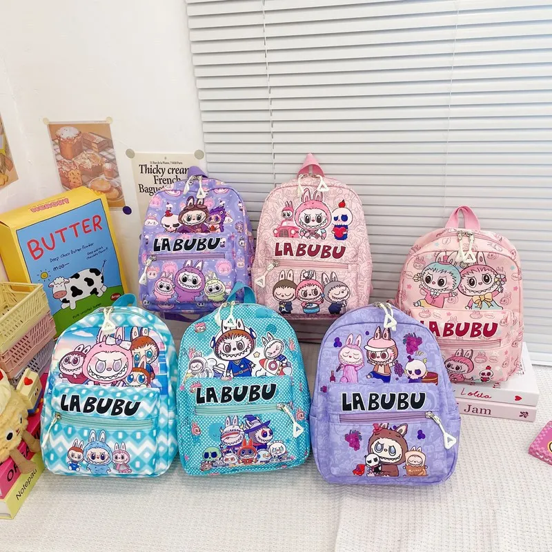 Kawaii Rugzak De Monsters Labubu Bagpack Dubbele Schoudertas Student Schooltas Reistassen Kid Girl Schooltas Anime Speelgoed