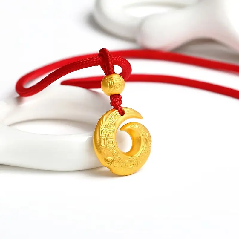 Gold Plated Couples Necklace Red Black Ping An Knot Pendant Luck Charm Chinese Traditional Adjustable Unisex Protection Amulet