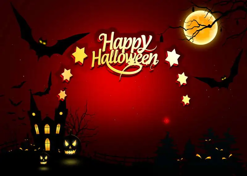 Customized Halloween Decoration Party Photo Background Outdoor Pumpkin Kids photography Backdrops for photo studio fondo props