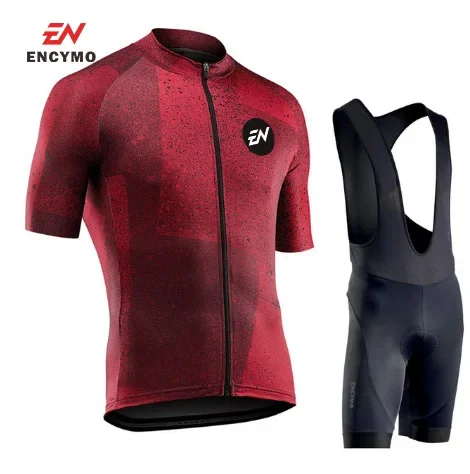 2022 NEW Men Cycling Jersey Summer Short Sleeve Set Maillot bib shorts Bicycle Clothes Sportwear Shirt Clothing ENCYMO