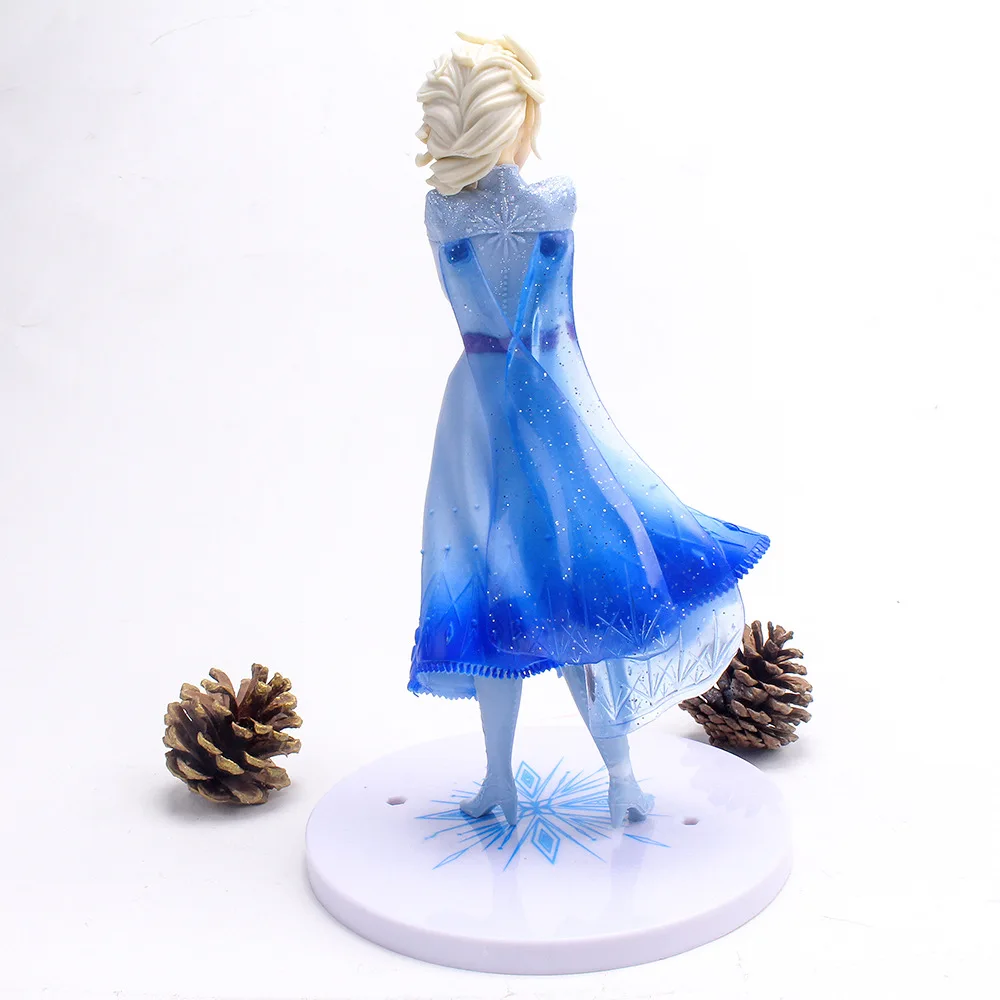 21cm Disney Frozen Snow Queen Elsa Princess Holding Fire Dragon In Hand PVC Action Figure Anime Doll Toys Świąteczny prezent dla dziecka