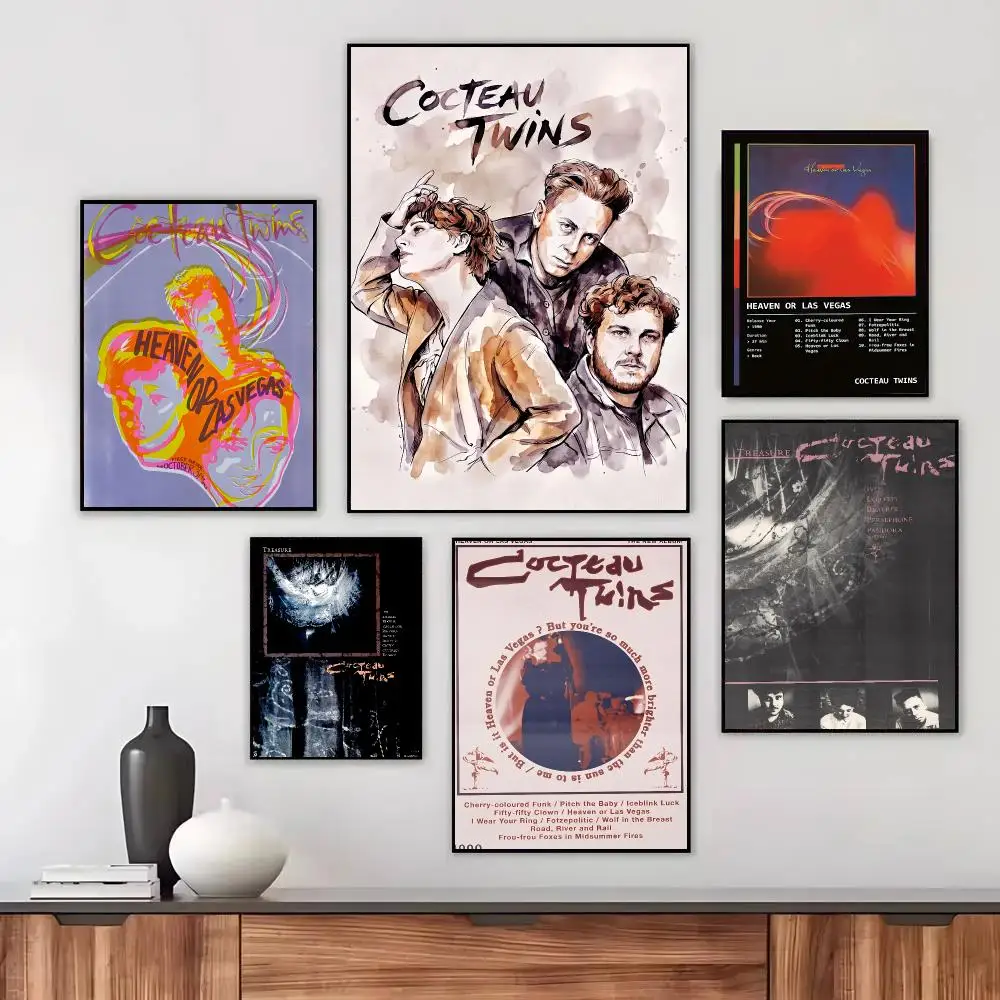 Band C-Cocteau Twins Poster Wall Art Printed Decor Sticker Stylish Home Gift for Living Room Bedroom Corridor Cafe