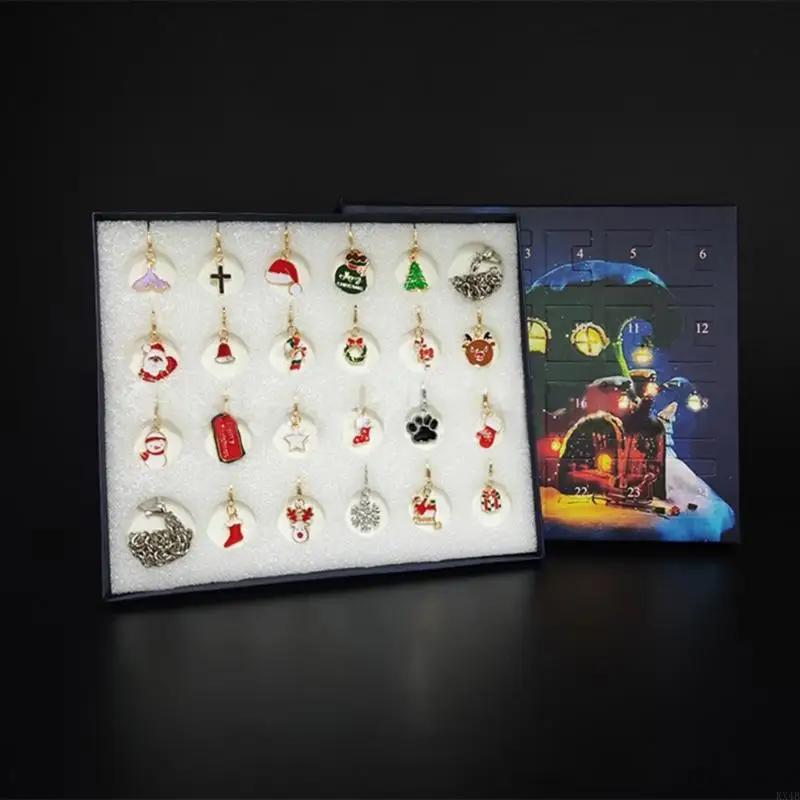 KX4B Christmas Advent Calendar Bracelets 2022 Girls Diy Bijoux Noël Bijoux Noël Calendrier Calendrier Calendrier Blindbox