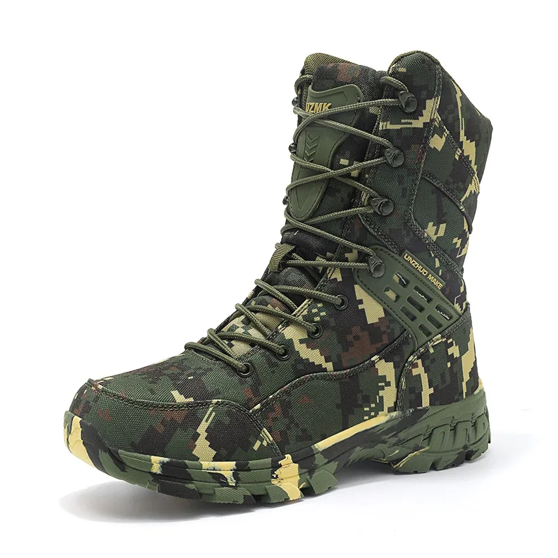 

Green Camouflage Men's Hiking Boots High Top Trekking Shoes Men Hunting Boot Outdoor Non-slip Desert Boots Man Climbing Footwear