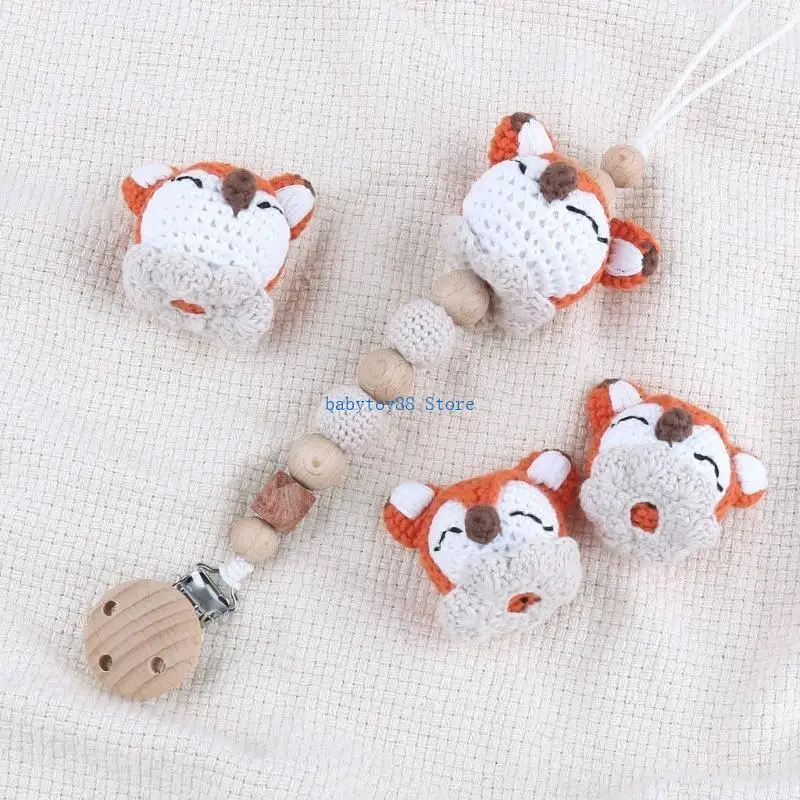 Y4UD الكروشيه حبة هوة كليب DIY الملحقات المنسوجة يدويا الحيوان لعبة عضاضة الطفل #3