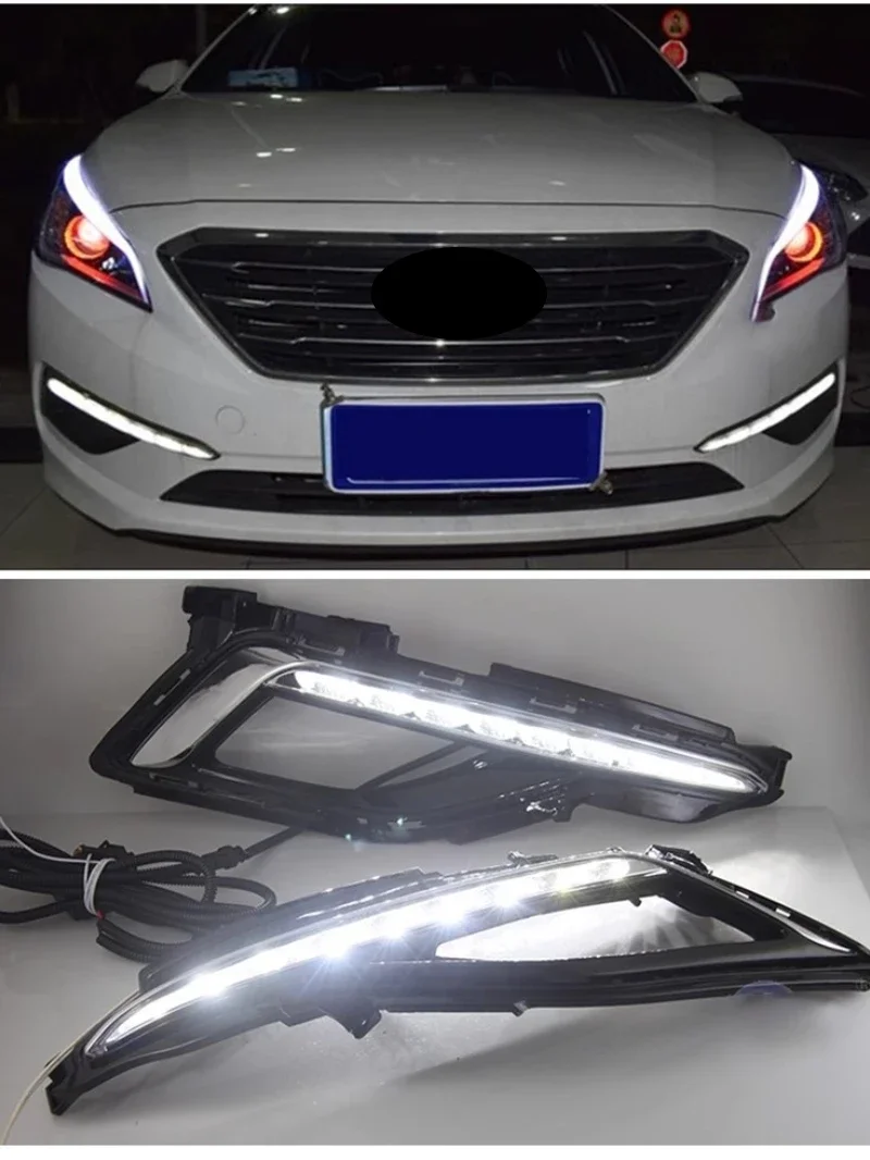 

CustomizedLed Daytime Running Light Front Fog Lamp for Hyundai Sonata 9th 2014-2017 Modified Driving Light Bumper Light Car Acce