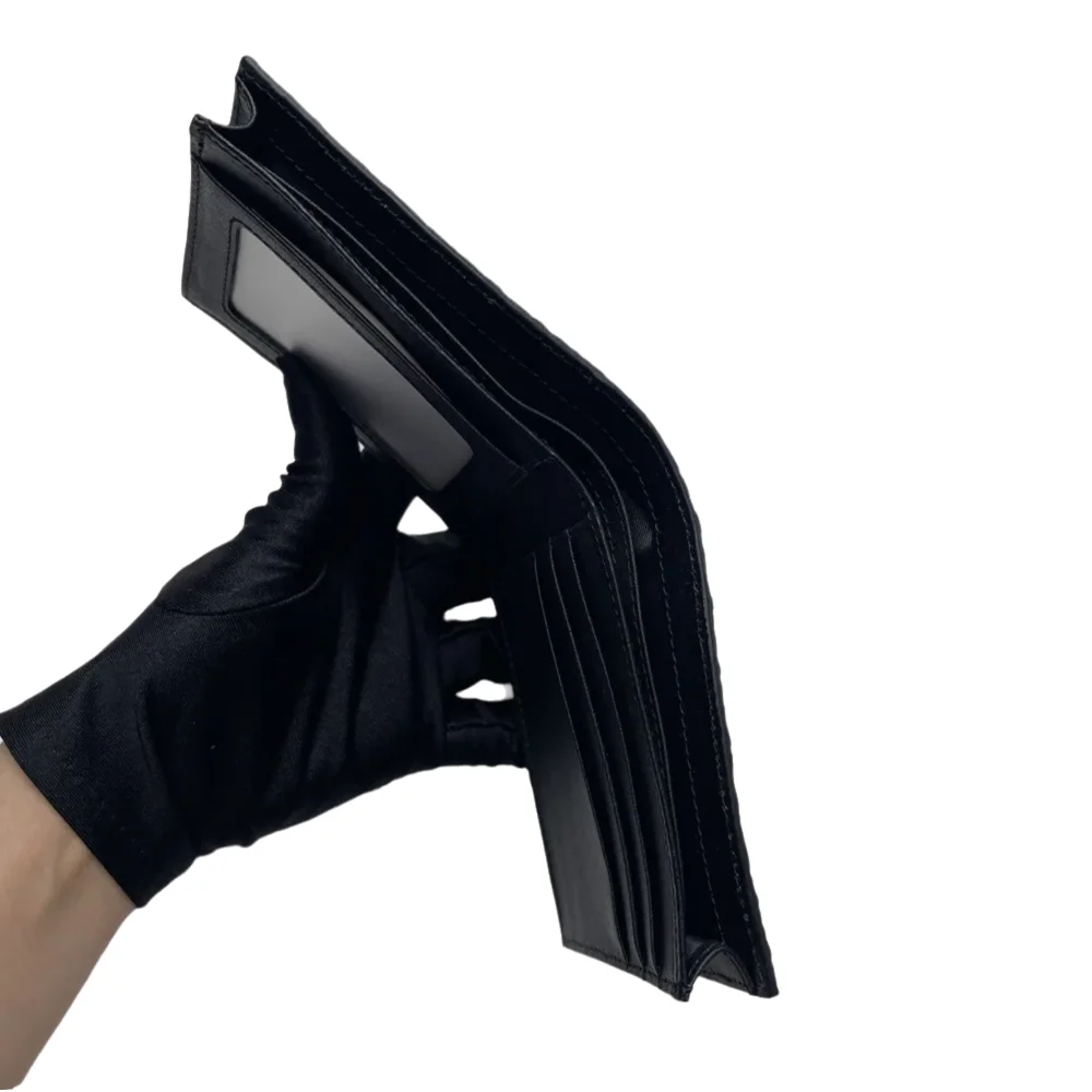 Authentic exotic crocodile leather men's short black wallet real crocodile leather men's wallet card bag