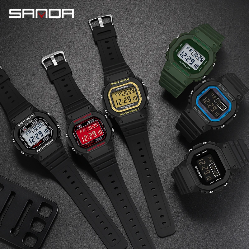 2022 Sanda Top Brand Digital Watch Men Sports Watches For Shock Waterproof Running Stopwatch Military Led Electronic Clock Wrist