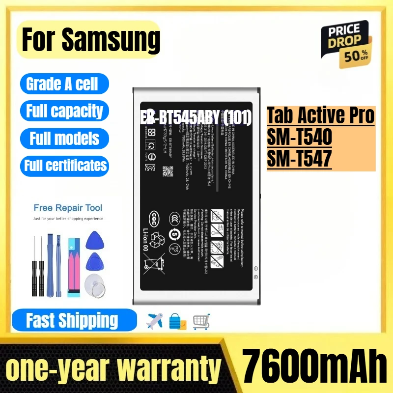 EB-BT545ABY (101) for Samsung Tab Active Pro/SM-T540/SM-T547 Tablet Battery High Quality High Capacity Replacement Bateria Tools