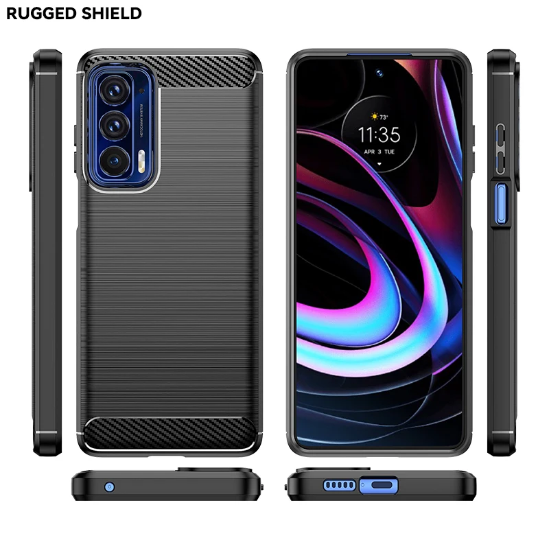 For Motorola Edge 2021 Case Bumper Silicone Carbon Fiber Back Cover For Motorola Edge 2021 Case For Moto Edge 2021 Case 6.7 inch