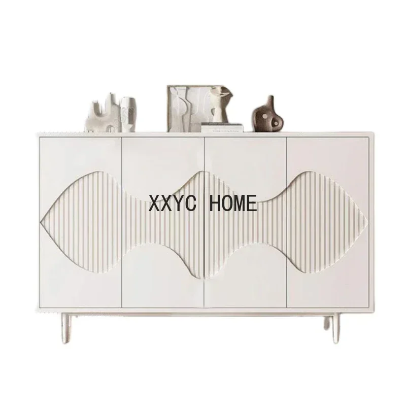 Nordic Paint Sideboard Cabinet Solid Wood Art Home Entrance Cabinet Tea Cabinet Locker Complete