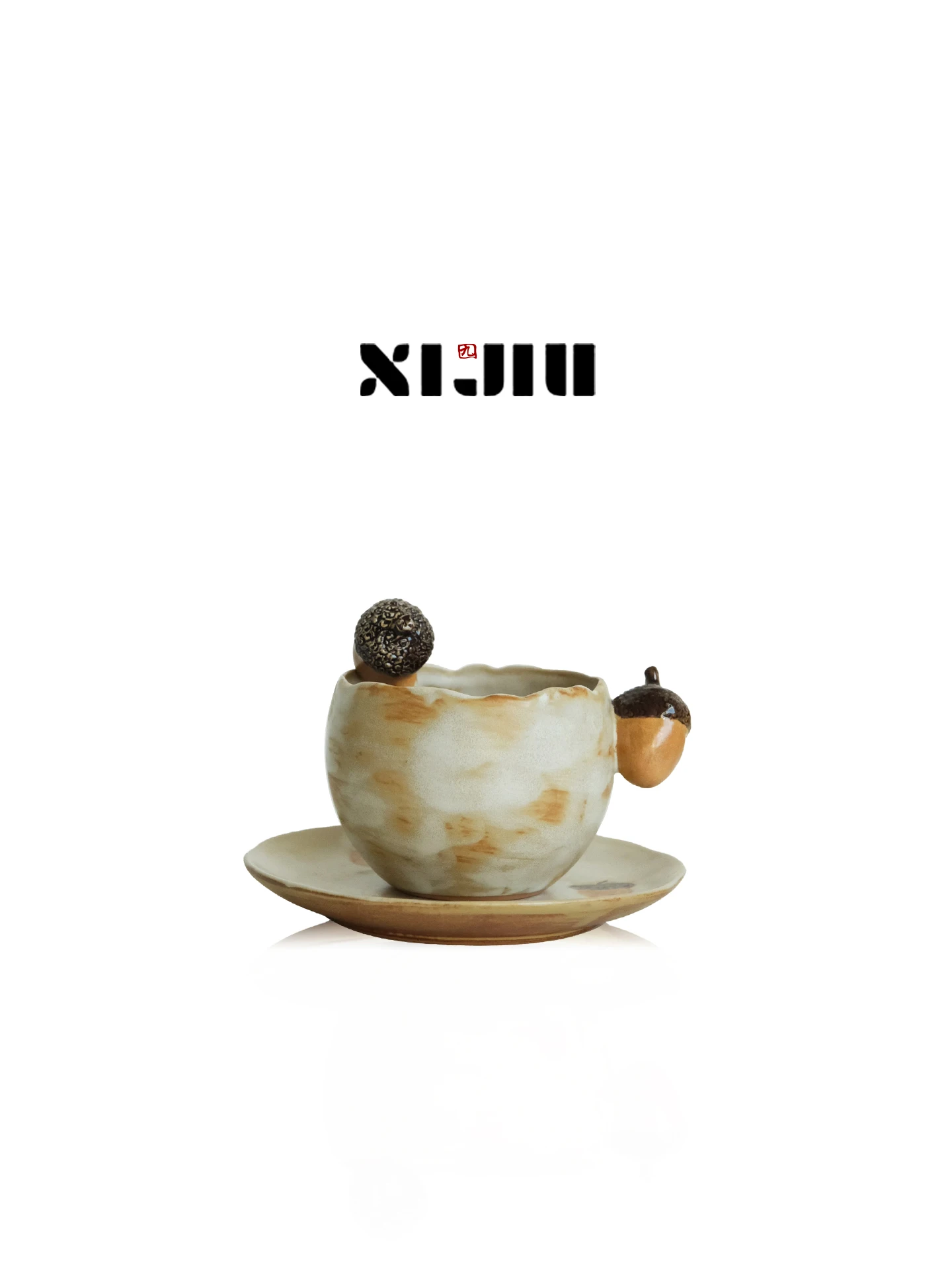 Hochästhetisches Design Handbemalte Keramik-Kaffeetasse Unterglasurfarben Glasiertes Tannenzapfenmuster Kleiner Stil für Kaffee L...