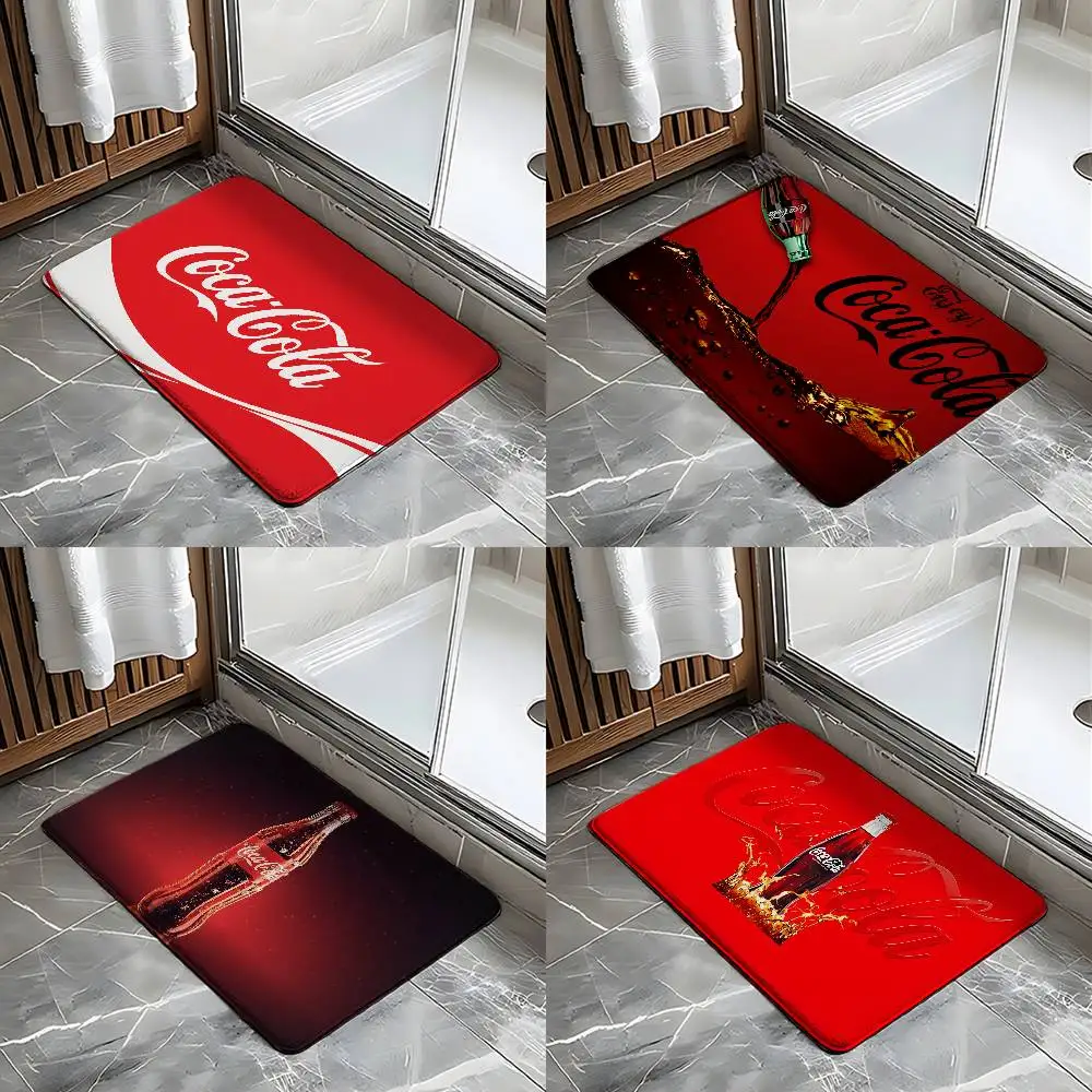 C-Coca C-Cola-alfombrilla absorbente para baño, puerta Simple, resistente a la suciedad, para el hogar, cocina, alfombrilla para pies, alfombrilla de entrada