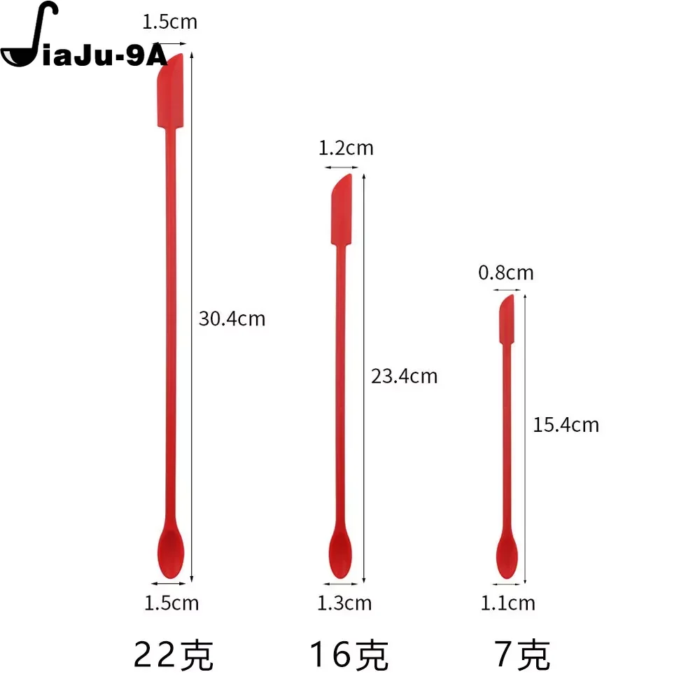 Mini Silicone Spatula Heat Resistant Long Handle Dual-Ended Scraper with Spoon Jam Spatulas Kitchen Gadget Kitchen Accessories