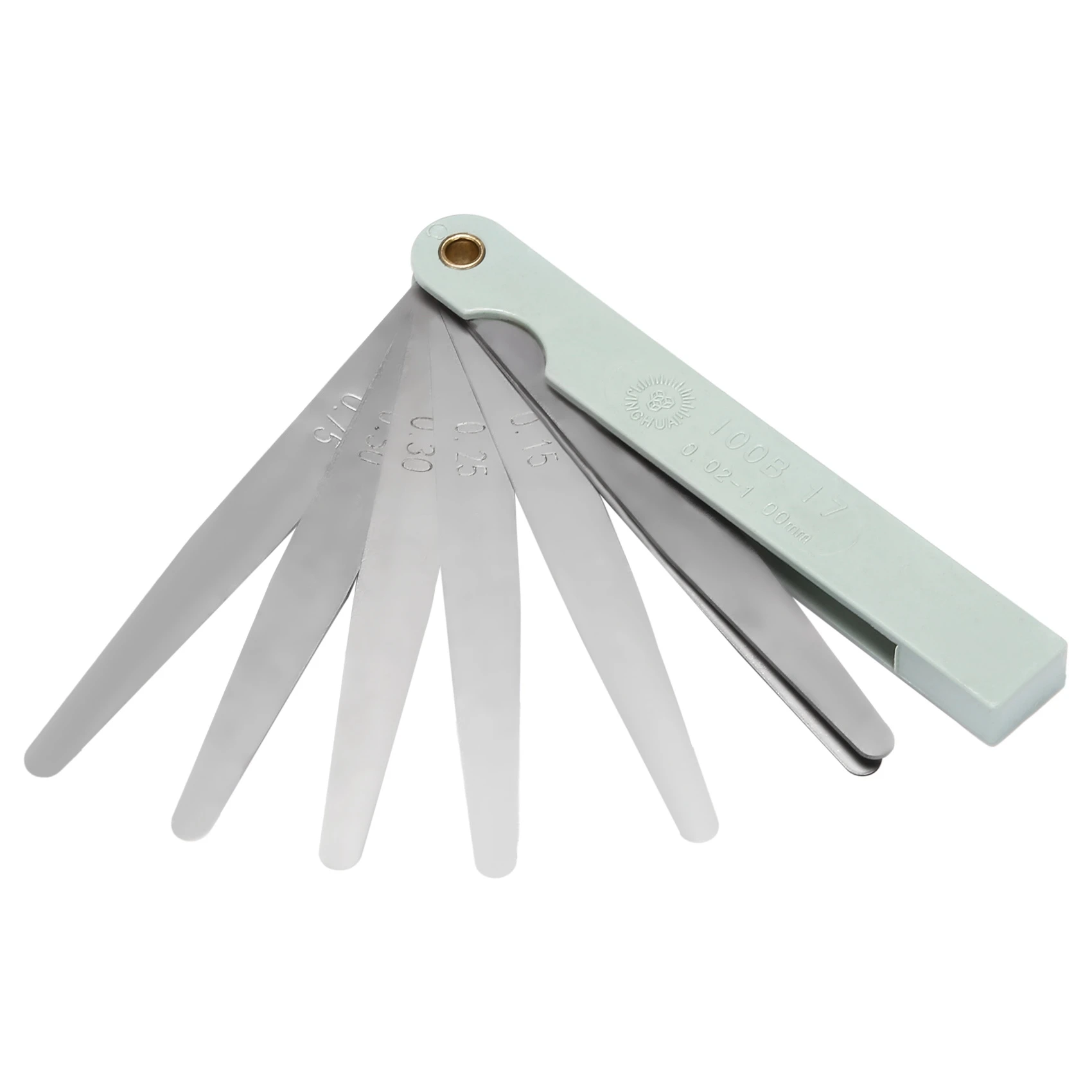 【2026 TOP Global】(R) Silver Tone Metal Metric Thickness Feeler Gauge Blades 0.02-1mm Tool