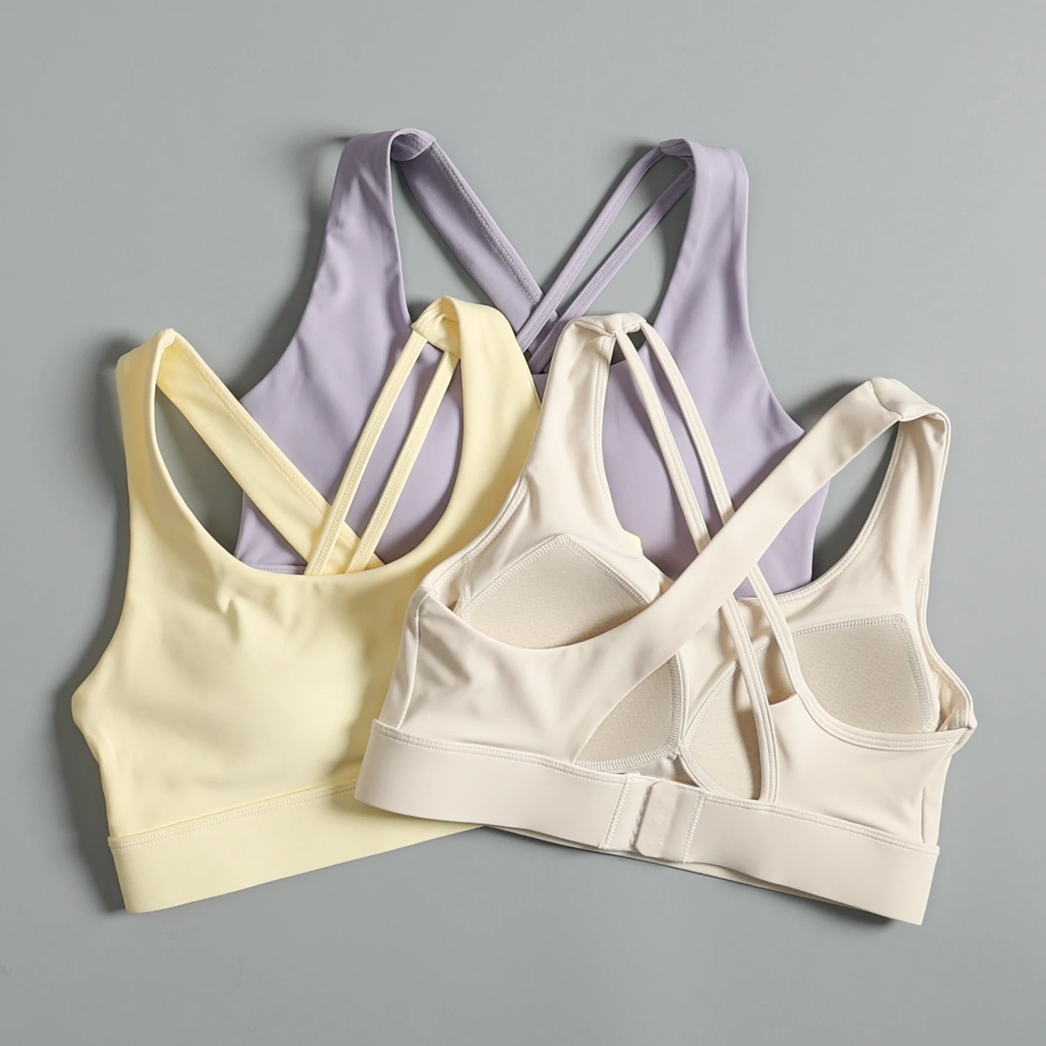 High-Intensity Sports Bra Women's Running Training Shock Absorption Backless One-Piece Yoga Fitness Vest Breathable Quick Dry