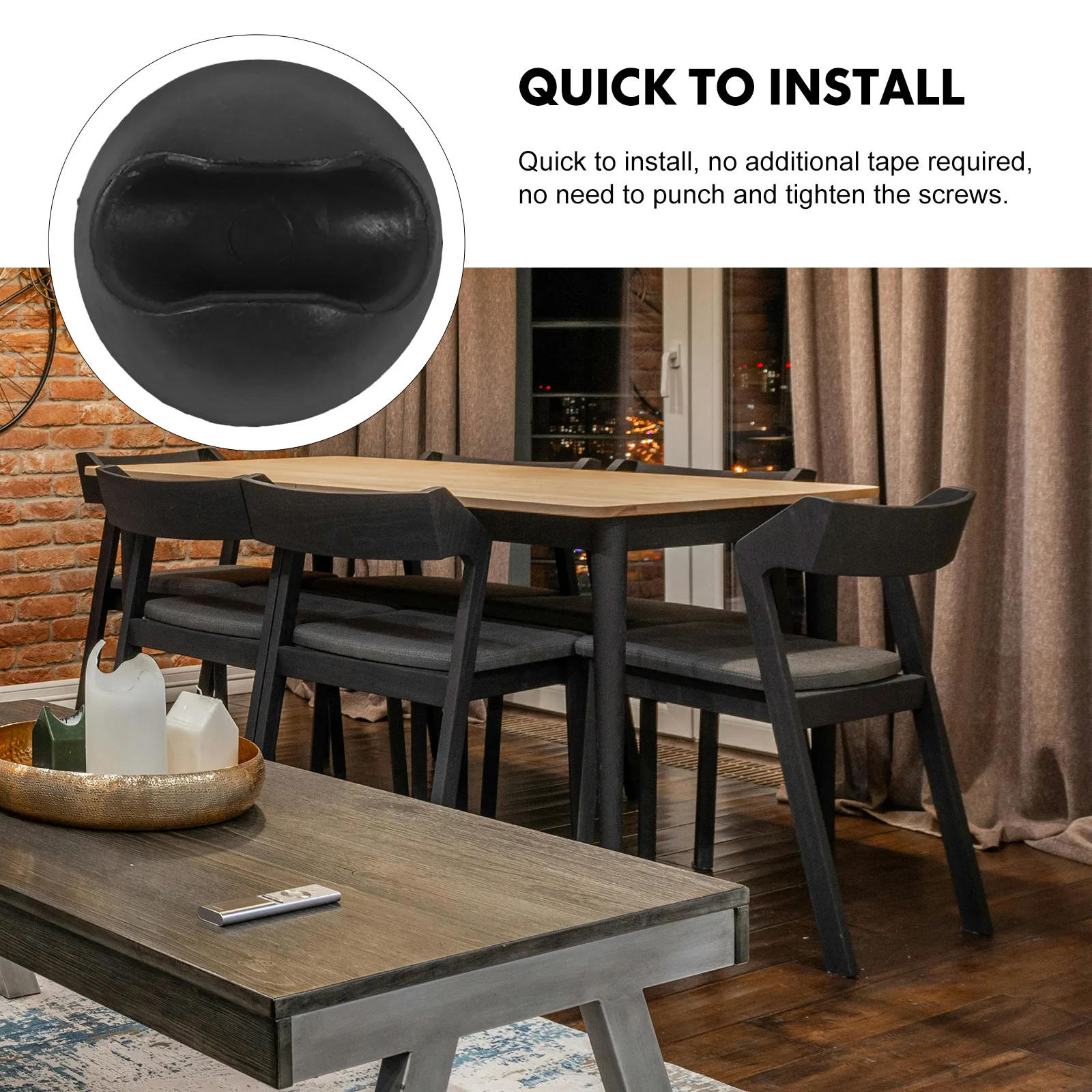1 set niture Sottobicchiere con rotelle Protezioni per piedi in gomma per sedie Protezioni per pavimenti antiscivolo per sedie Facile installazione senza viti