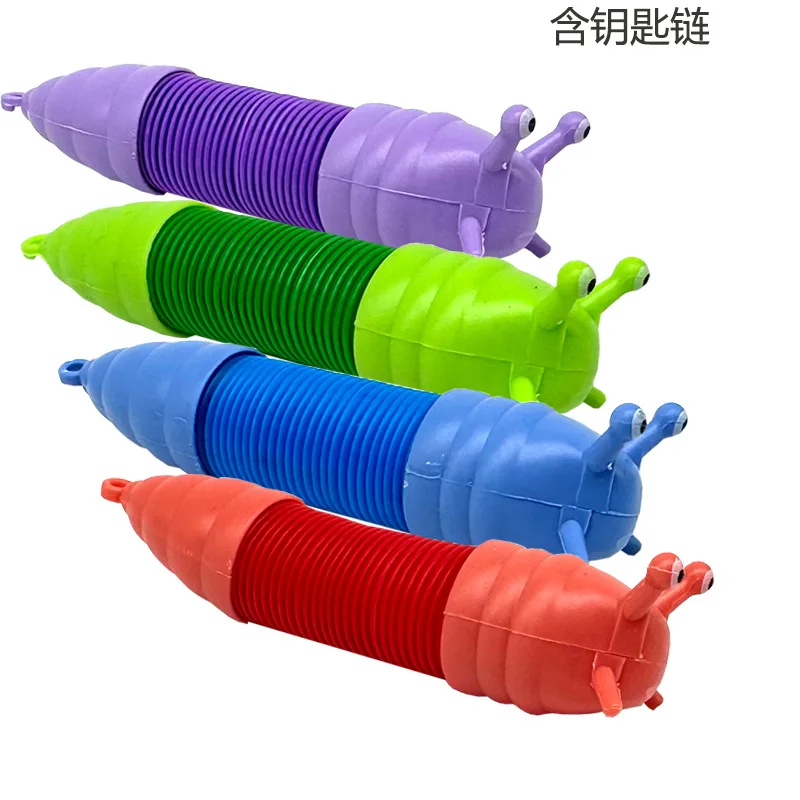 Cute Stretching Tube Anti-stress Toys Popular Puzzle Squeeze Animal Stretch Tube Decompression Stress Relief Toy with Keychain