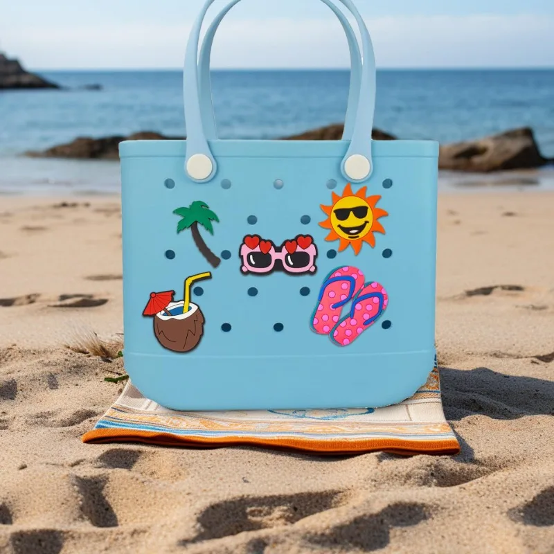 XL Large Charms Bogg Bags Pins Cute Rubber Summer Women Beach Tote Handbag Decorative Buckles Badge Sac Bogg Bag Accessories