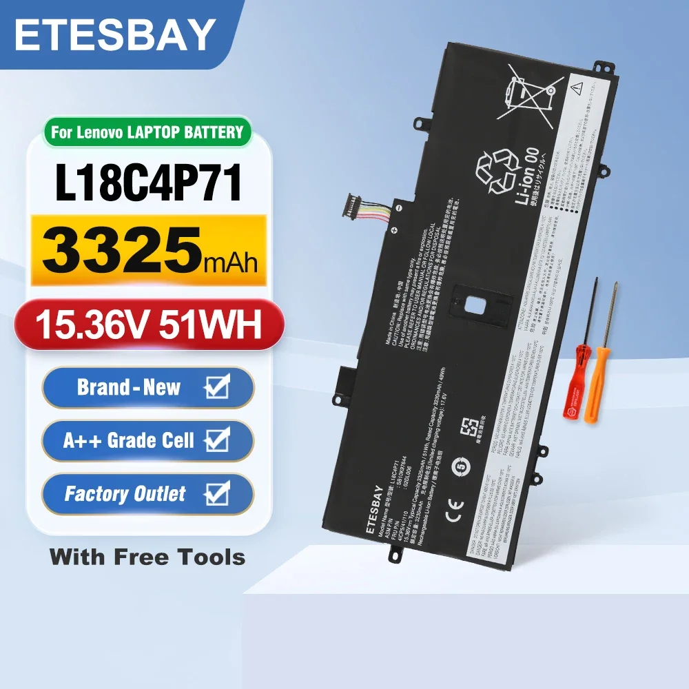 

ETESBAY L18C4P71 For Lenovo ThinkPad X1 Yoga 4th Gen / X1 Carbon Gen 7th 8th Series L18C4P71 SB10K97644 02DL006 Laptop Battery