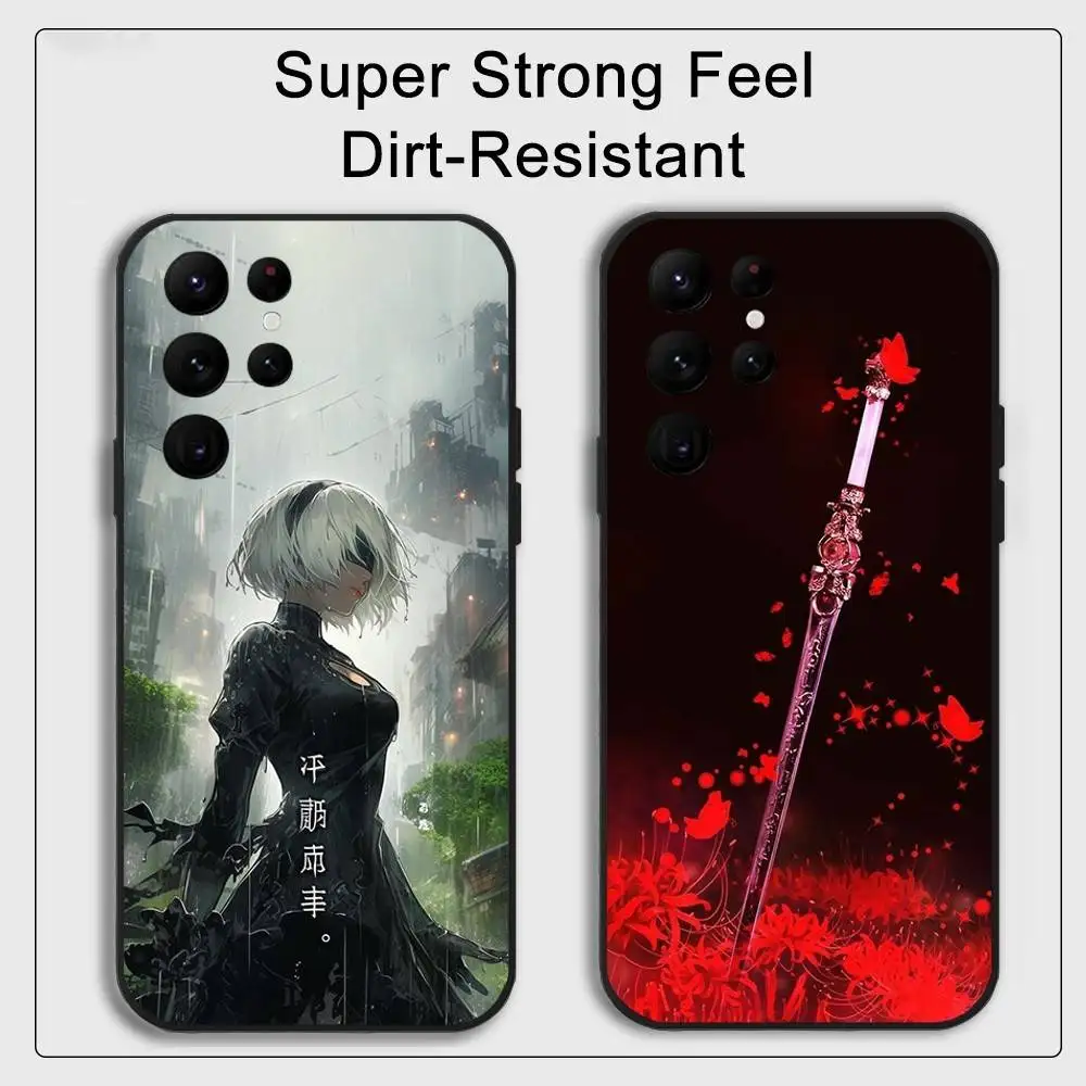 حافظة هاتف لعبة Nier Automata لهاتف S Series S20 S21 S22 S23 S24 FE Plus Ultra غطاء ناعم من مادة البولي يوريثان الناعمة والصديقة للبشرة #1