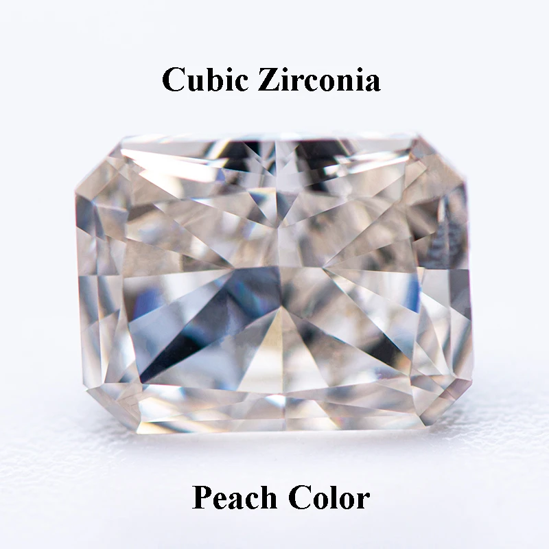 

Cubic Zirconia Crushed Ice Cut Peach Color Rectangle Shape Charms Beads for Diy Jewelry Making Rings Materials No Certificate