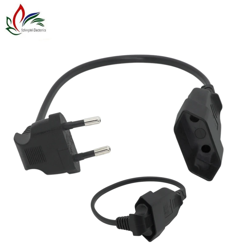 

Europea 90 Degree Male Plug To Female Socket Power Extension Cable For PC Computer PDU 0.3m/0.6m/1.8m EU 2Prong Bend Angled Cord