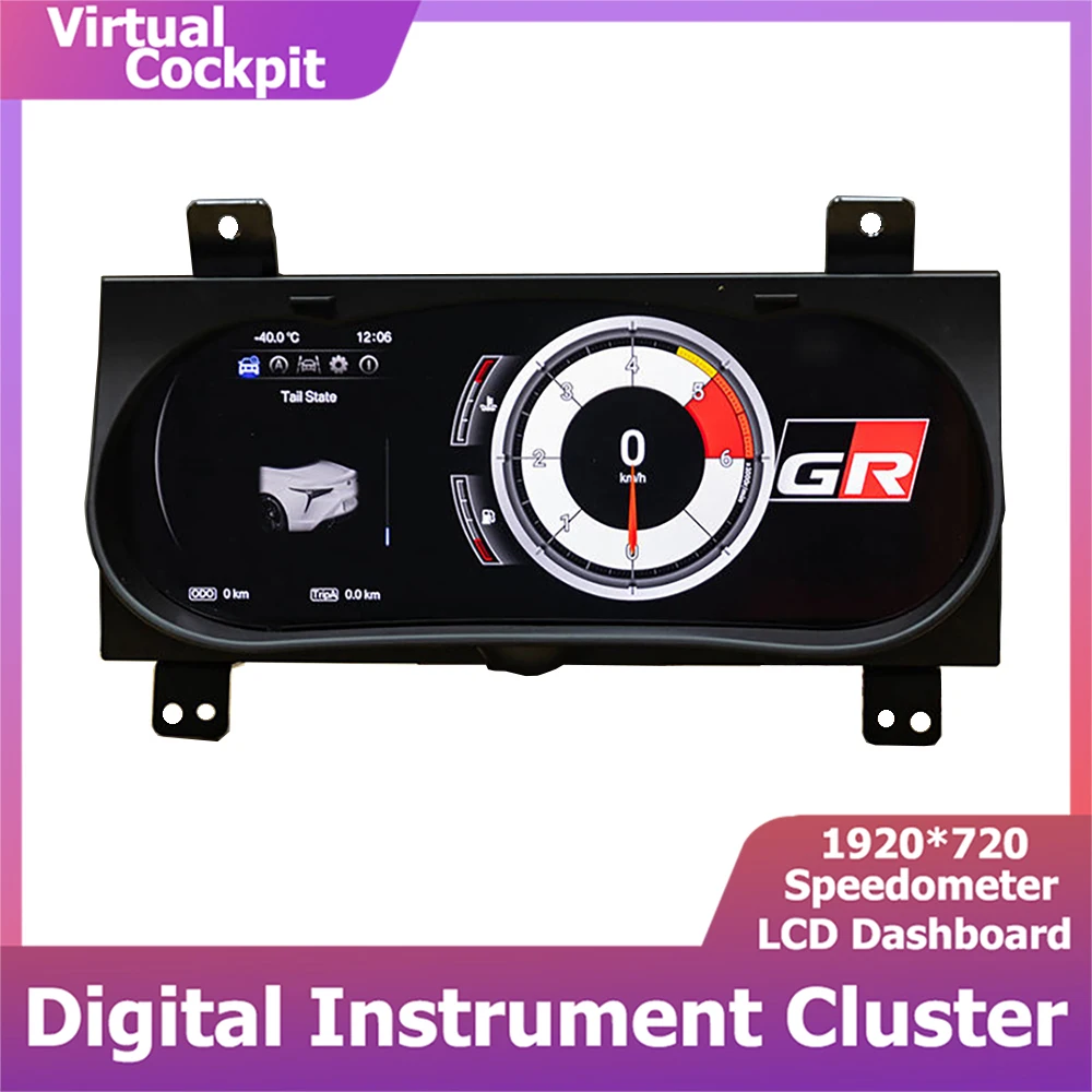 

12.3''Digital Virtual Cockpit For Toyota Hilux Fortuner 2016-2024 Panel Instrument Gauge Cluster Speedometer Dashboard Odometer