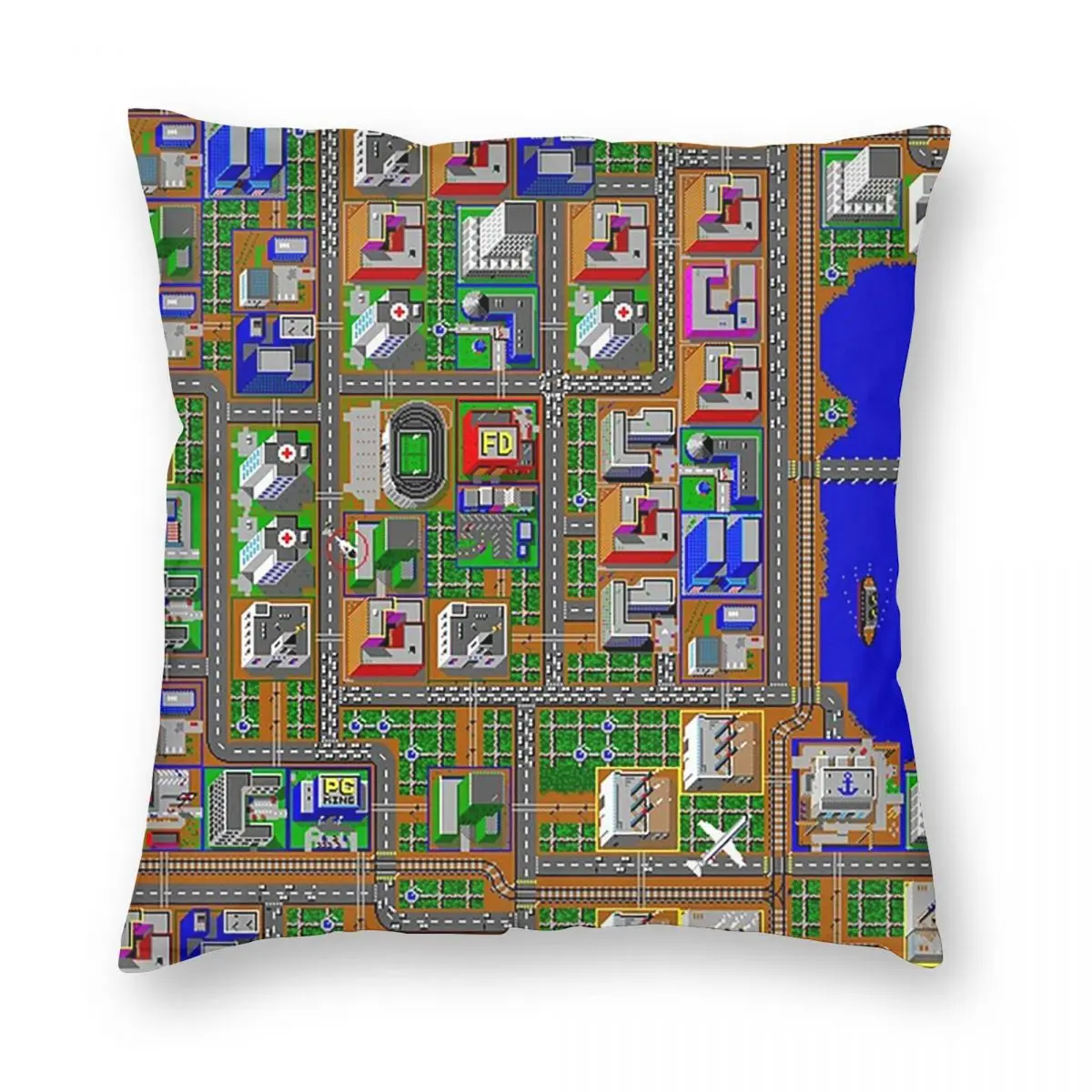 

SimCity 1 No Logo Sim City Zoom Square Pillowcase Cushion Cover Decorative Pillow Case Throw Pillow Cover for Home Bedroom Car