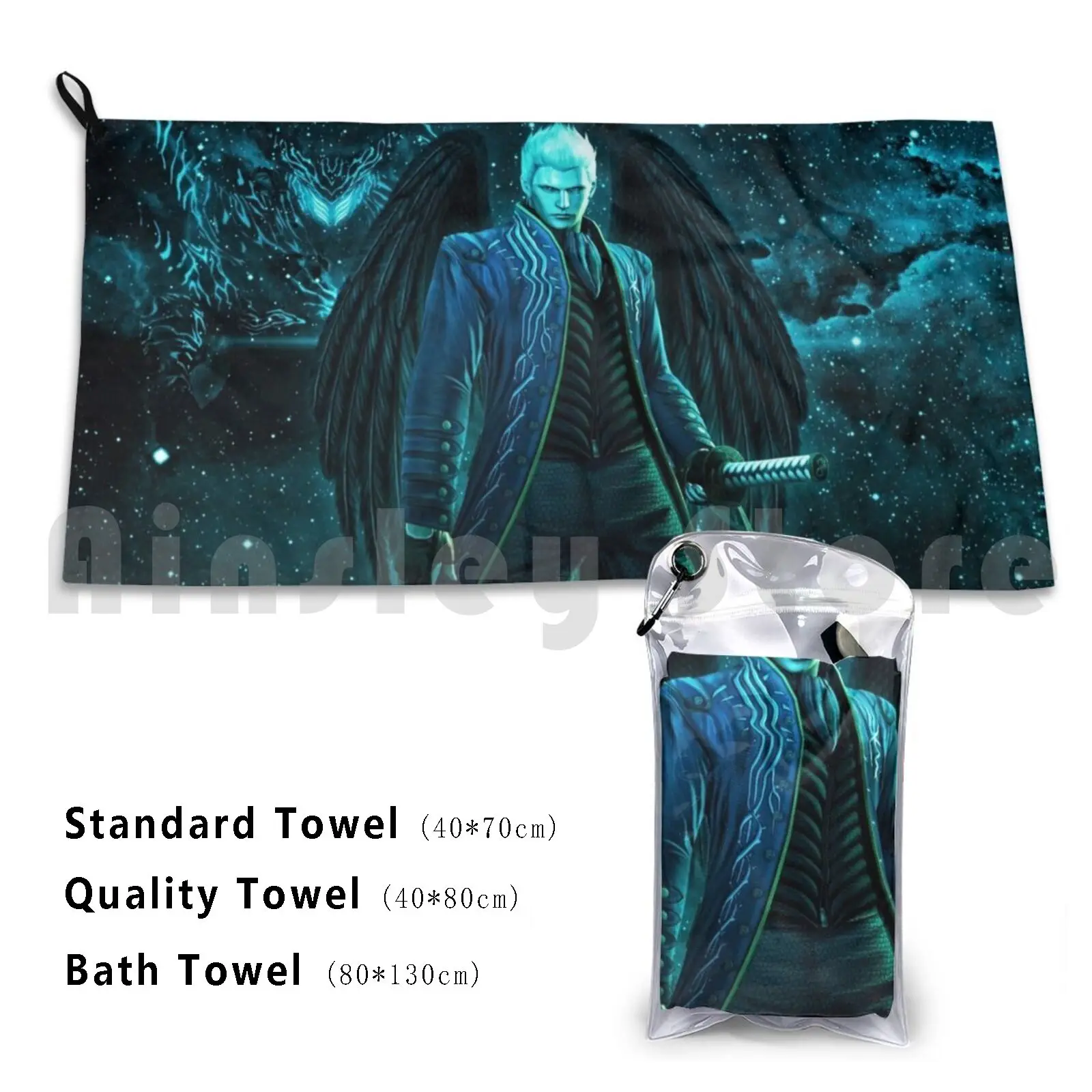 Son Of Demons 2 Custom Towel Bath Towel Dmc Dante Vergil Demon Anime Sleeve Desing Fanart Nero Dmc5 Devil