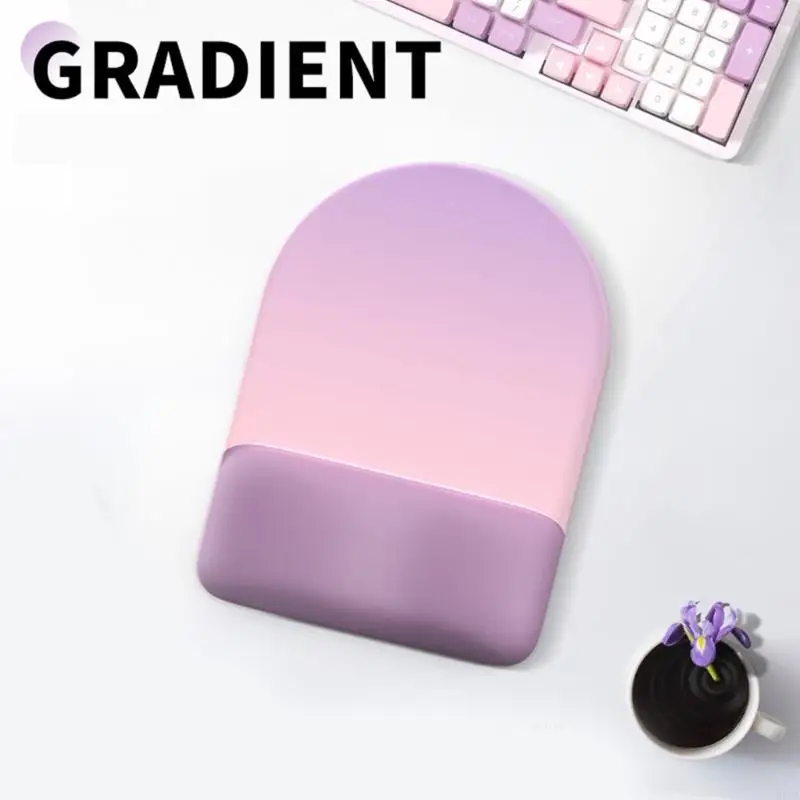 Memori busa pergelangan tangan istirahat mousepad gradien setengah lingkaran bentuk basis karet anti slip