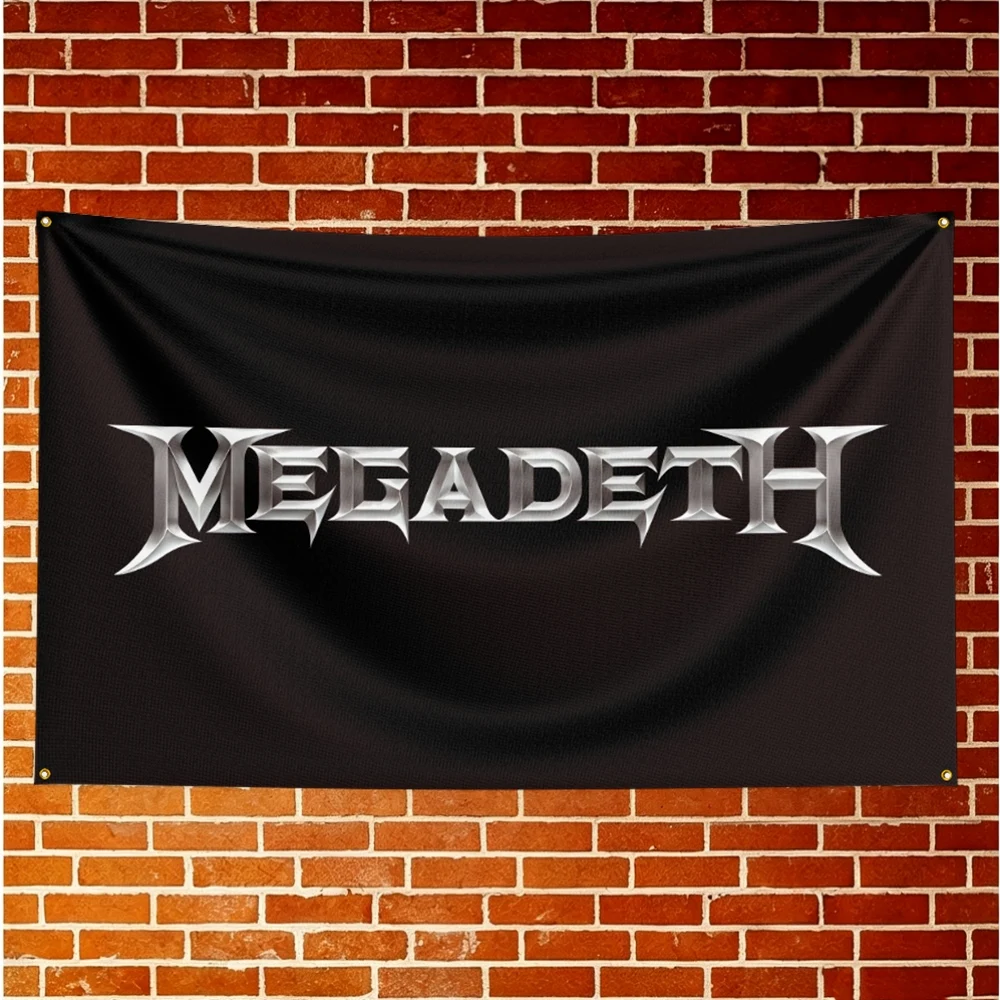 Megadeth Music Flag Banner For Fan Cave Watch Party Tailgate Gathering Indoor Outdoor Backyard Home Festival Ornament Supply