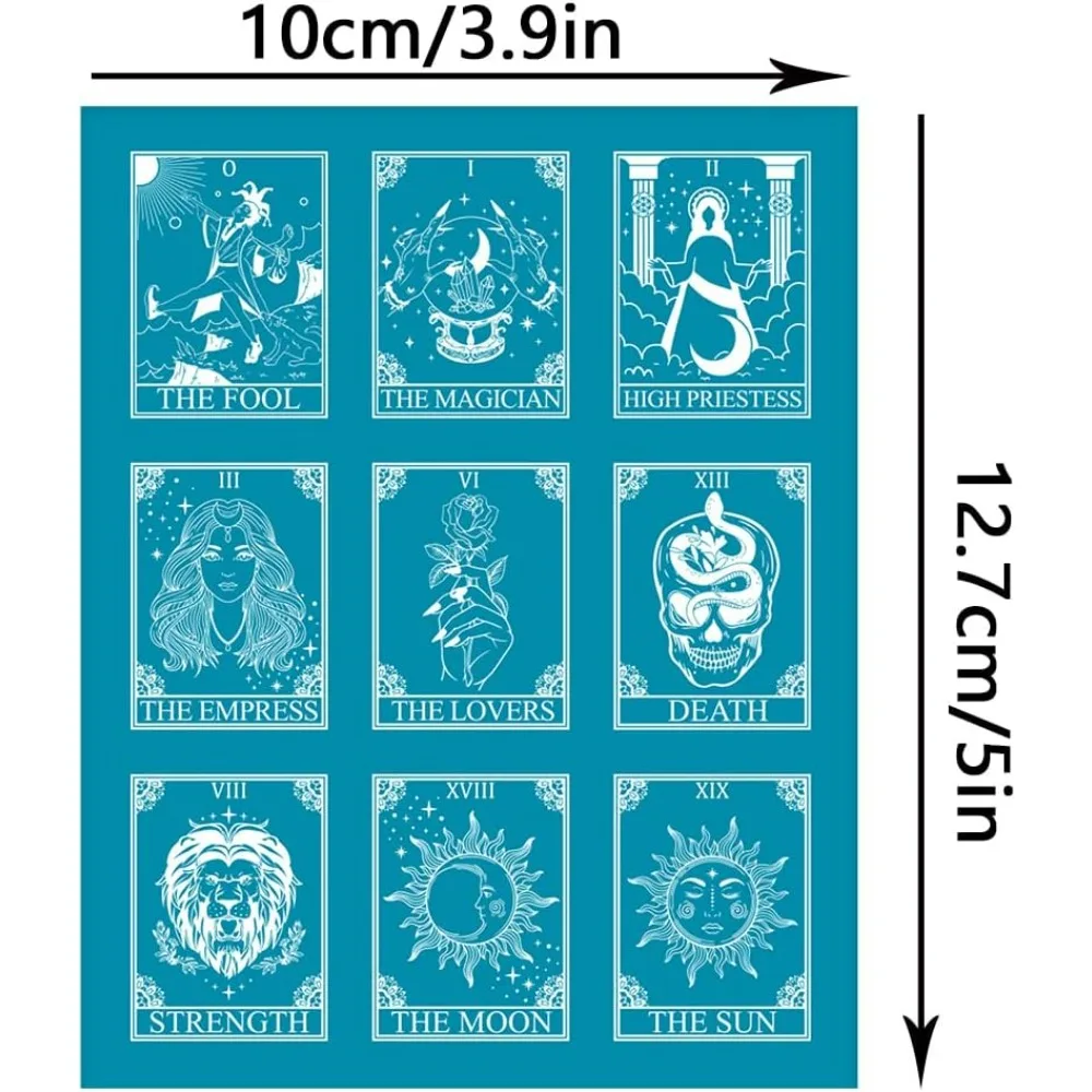 4x5 Inch Tarot Pattern Silk Screen for Polymer Clay Sorceress Silk Screen Printing Stencils Reusable Clay Stencils Non-Adhesive