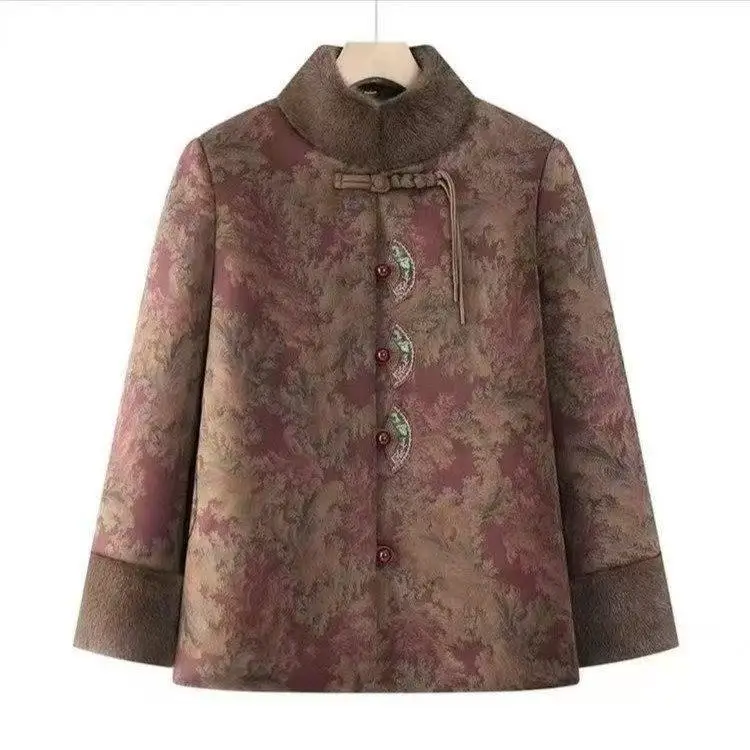 

andma Winter Clothes Cotton Jaet Women's ly Autumn Winter Clothes Middle-Aged And ly Cotton Coat Mom's Cotton P...