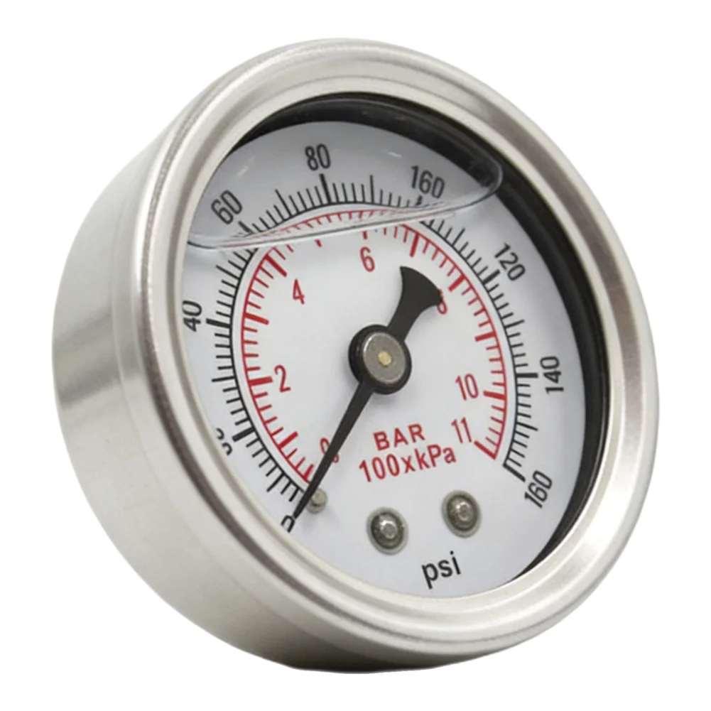 9mm Hose Fuel Pressure Gauge Fuel System Diagnostics Silver Fuel Pressure Gauge Adapter Kit Tee Adapter Included