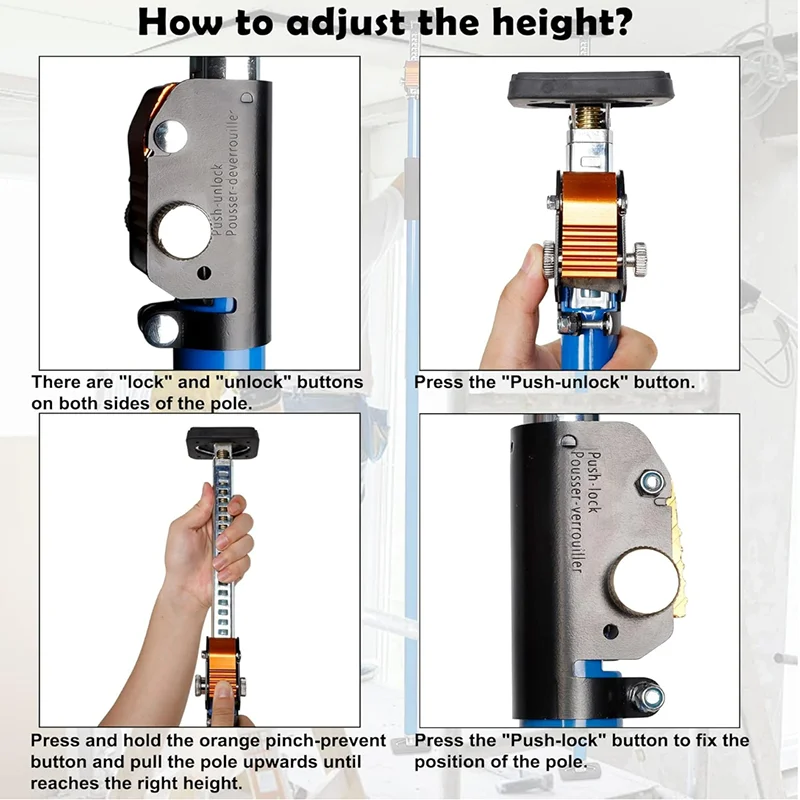 Woodworking ceiling tools, gypsum board support frame, telescopic pole lift, wall cabinet installation