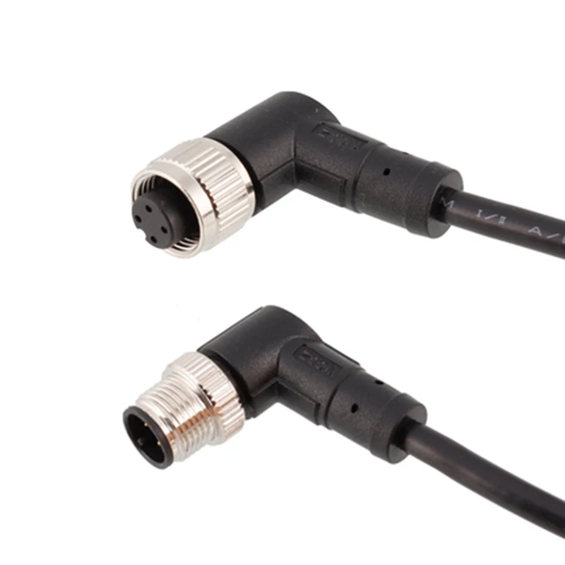 M12 2P 3P 4P 5P 6P 8P 12Pin Waterproof IP67 Aviation Male Female Plug With Cable Threaded Connector For Data And Telecom Systems