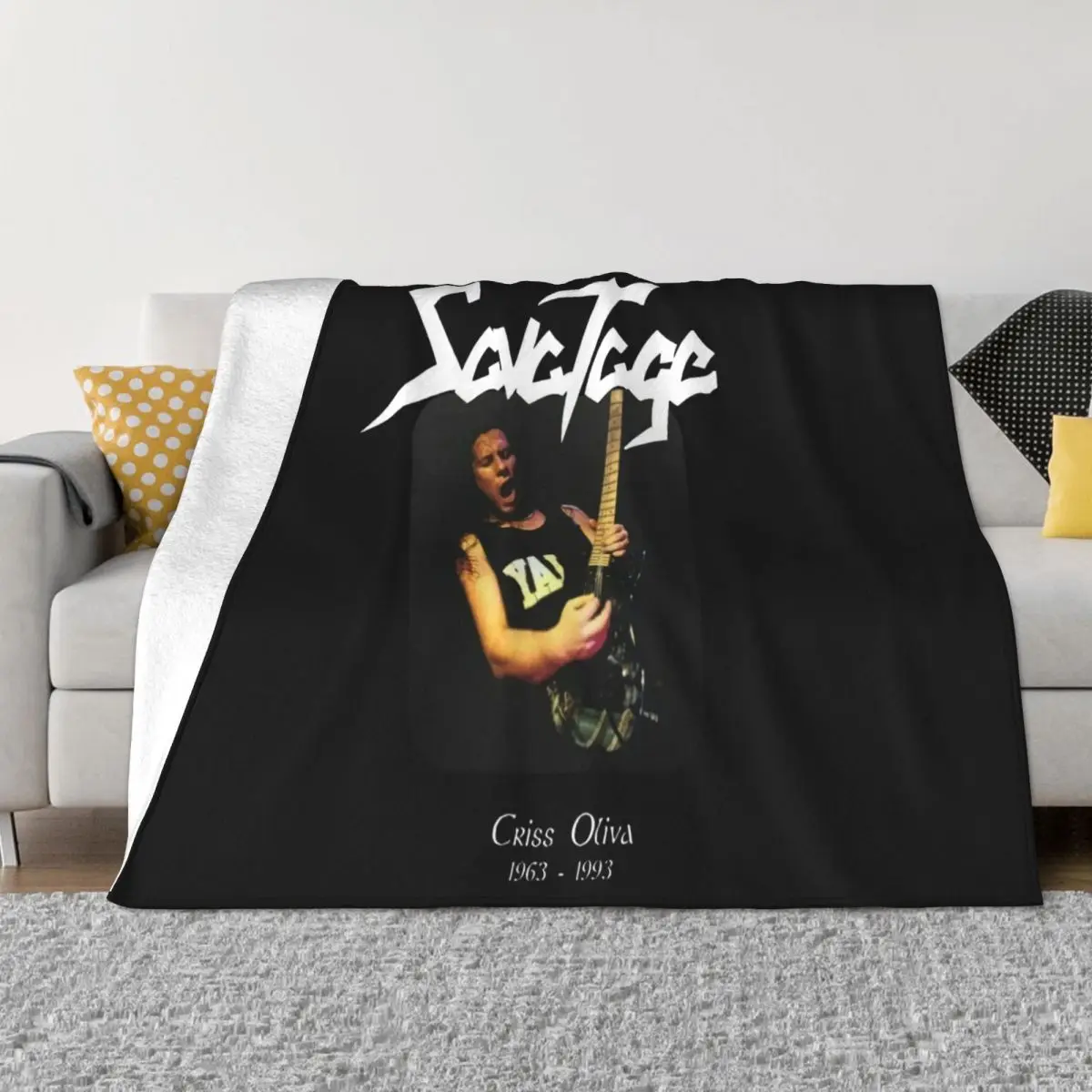 Savatage Criss Oliva 1963 1993 The Guitarist Regular Size Grose S 2Xl Slogan Throw Blanket