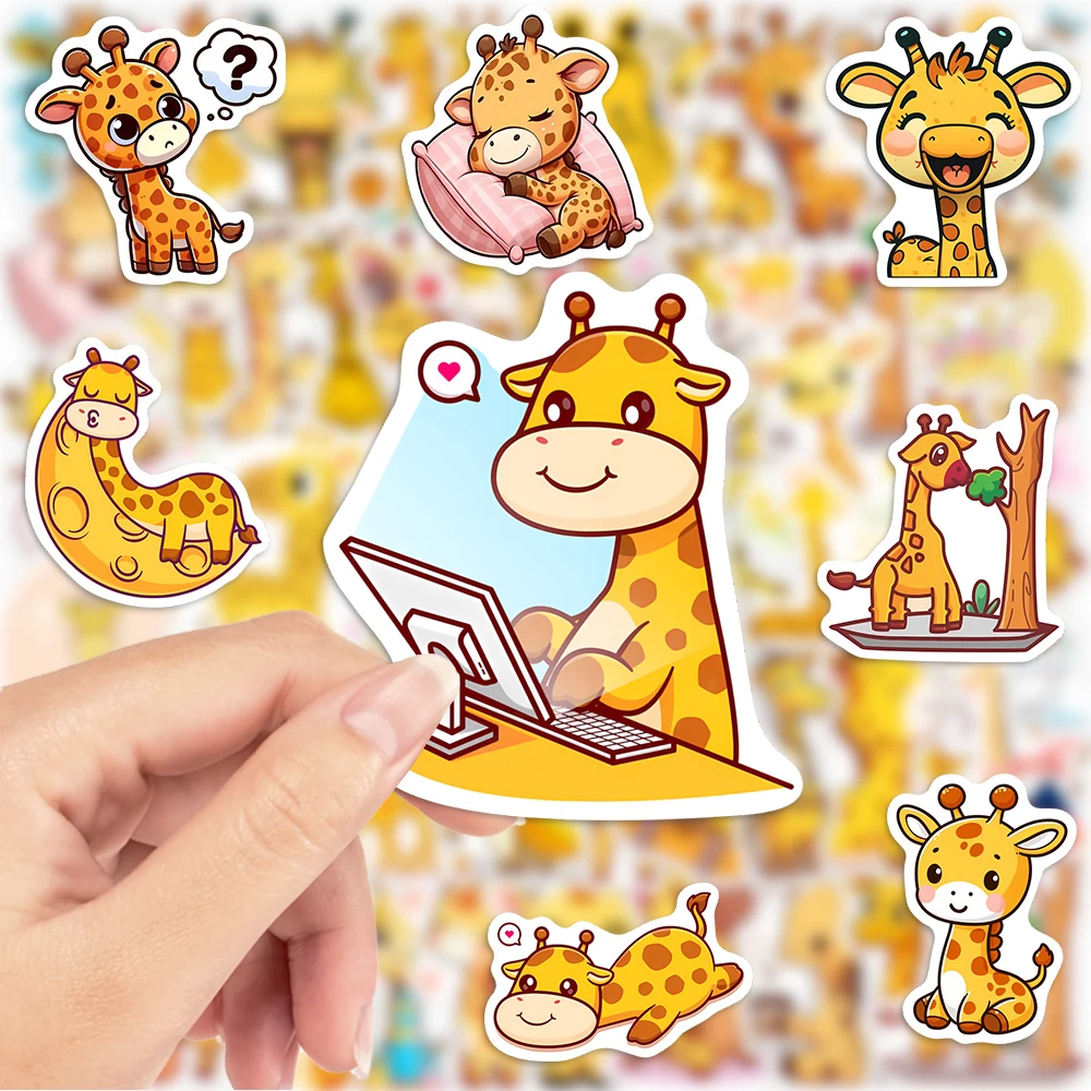 Giraffe Stickers Cute Cartoon Kids DIY Toys Gift Decorative Scrapbook Junk Journals Laptop Phone Luggage Bottles Waterproof