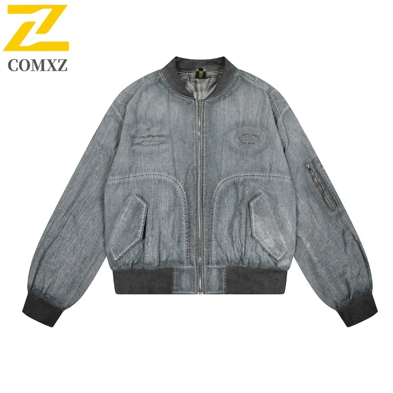 

COMXZ Men's Man Clothes Jackets Gorpcore American Solid Style Casual Trip Windbreaker Jacket Daily Walk Breathable Design Coat