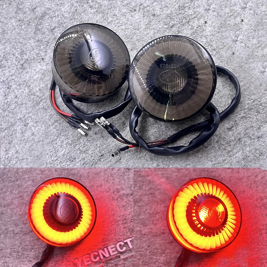 Uniwersalna Okrągła Lampa Tylna LED Motocyklowa Stop Czerwona do Honda ATV UTV Cafe Racer Chopper Bobber 12V