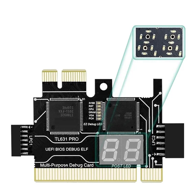 TL631 Pro Diagnosekarte + Erweiterungskarte Diagnosekarte PCI-E Motherboard Multifunktions-Laptop-Diagnoseanalysator