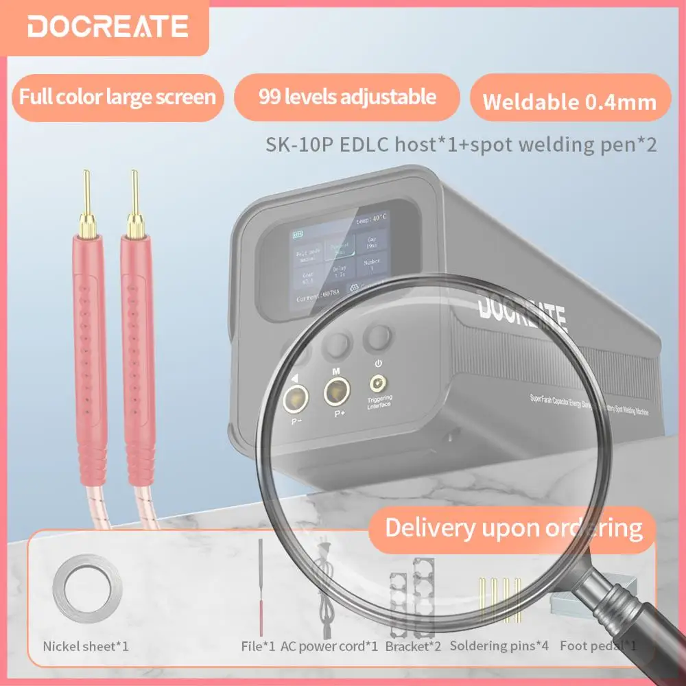 

Аппарат точечной сварки с 99 регулировками, портативный, с 2-дюймовым ЖК-экраном для сборки аккумуляторных блоков, DIY и ремонта