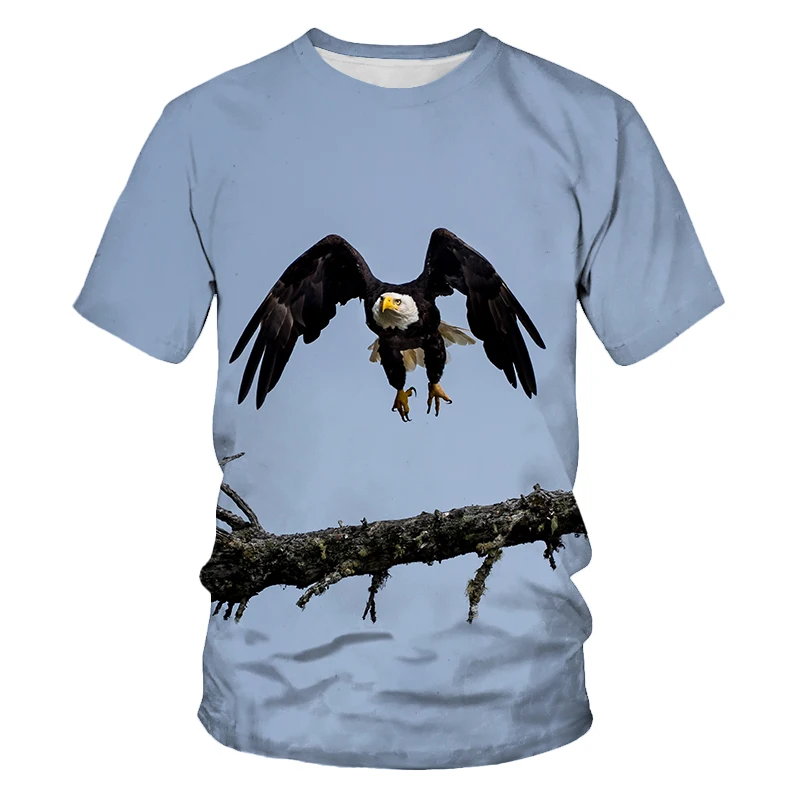 New Summer Tide The Eagle Picture Men T-Shirts  Casual 3D Print Tees Hip Hop Personality Round Neck Short Sleeve Quick-Dry Tops