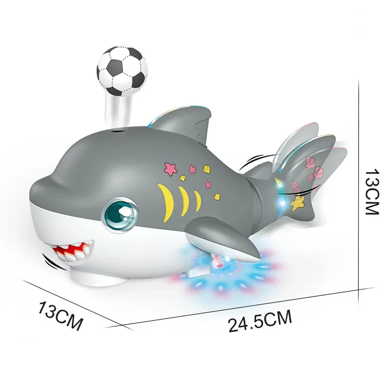 Tiburón oscilante eléctrico que sopla bola automática para evitar obstáculos con música y luces juguetes para niños pequeños regalo educativo para bebés